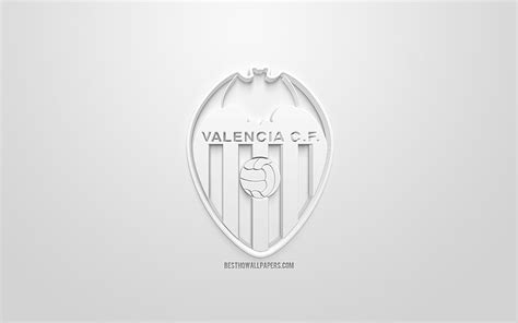 Valencia Cf Creative 3d Logo White Background 3d Emblem Spanish