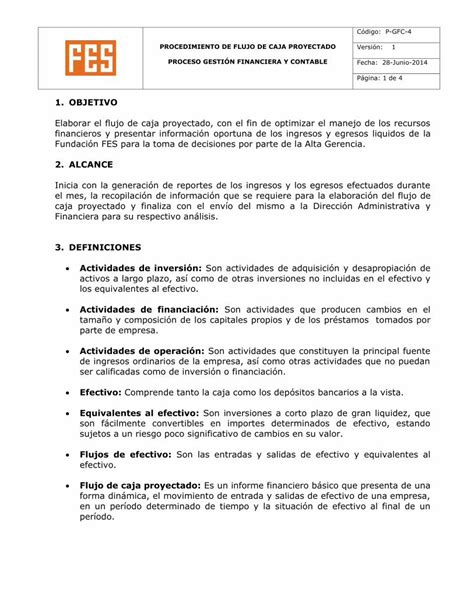 PDF PROCEDIMIENTO DE FLUJO DE CAJA PROYECTADO PDF FilePROCEDIMIENTO