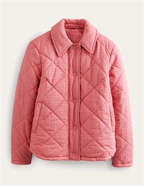 Broderie Quilted Cotton Jacket Pink Boden Uk