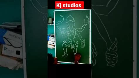 Maa Kali Sketch On Green Board Kali Thakur Drawing Shorts Viral Maa