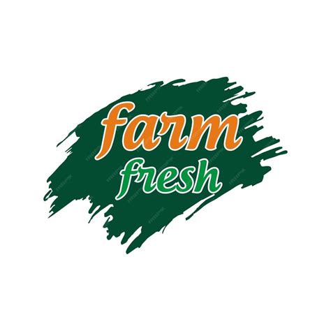 Premium Vector A Green And White Logo For Farm Fresh