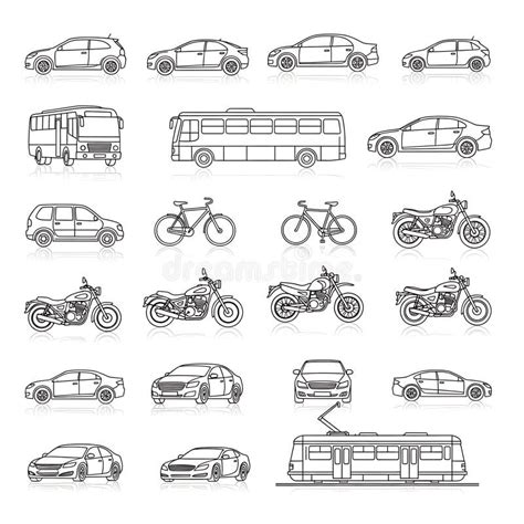 diverse  drawings   types  vehicles  transportation