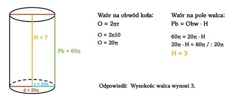 Zad Pole Powierzchni Bocznej Walca Kt Rego Podstawa Oblicz