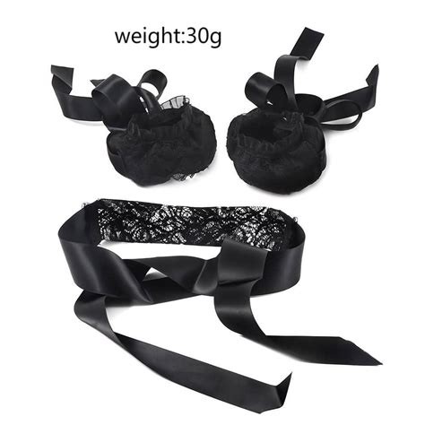 Pcs Set Lace Wrist Handcuffs With Eye Mask Bondage Fetish Sex Toys For