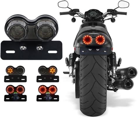 W Led Feu Arri Re De Moto Feux De Freinage Int Gr Feux De