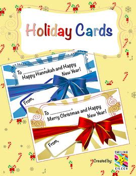 Christmas Hanukkah Holiday Cards by Smiling Eileen | TPT