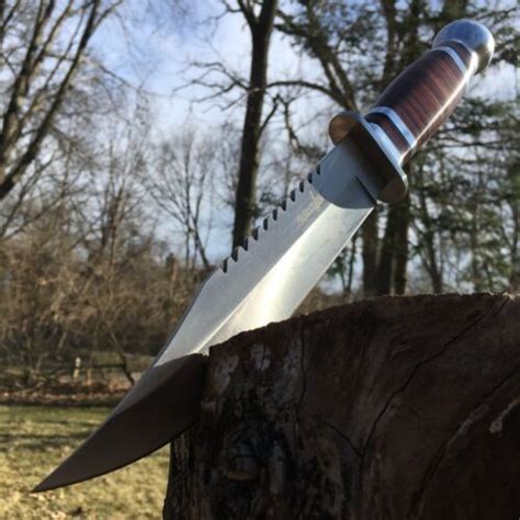 12 Wood Hunting Survival Skinning Fixed Blade Knife Full Tang Army Bowie Ebay