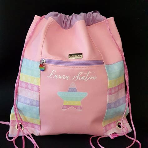 Mochila Saco Infantil Personalizada Tema Pop It Elo7