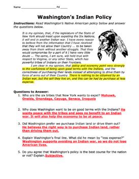 Neutrality Proclamation & Indian Policy of George Washington / New Republic