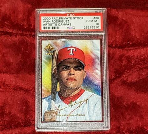 IVAN RODRIGUEZ 2000 PACIFIC PRIVATE STOCK 20 ARTISTS CANVAS PSA 10