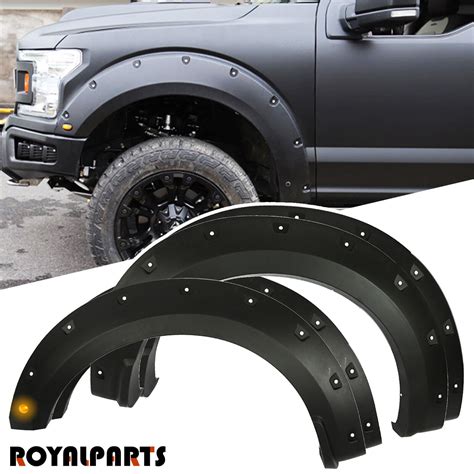 4Pcs Pocket Rivet Wheel Fender Flares For 15 17 Ford F150 Styleside