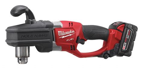 MILWAUKEE Cordless Right Angle Drill Kit, 1/2 in Chuck Size - 48UT12 ...