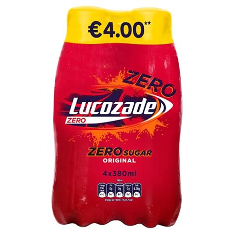 Lucozade Zero Sugar Original 4 X 380ml Spar