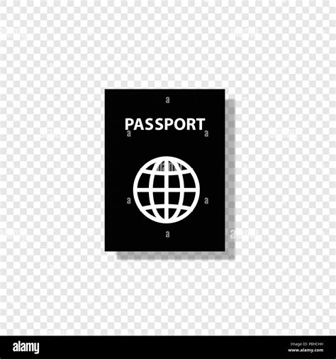 Vector Black And White Silhouette Illustration Of Passport Document