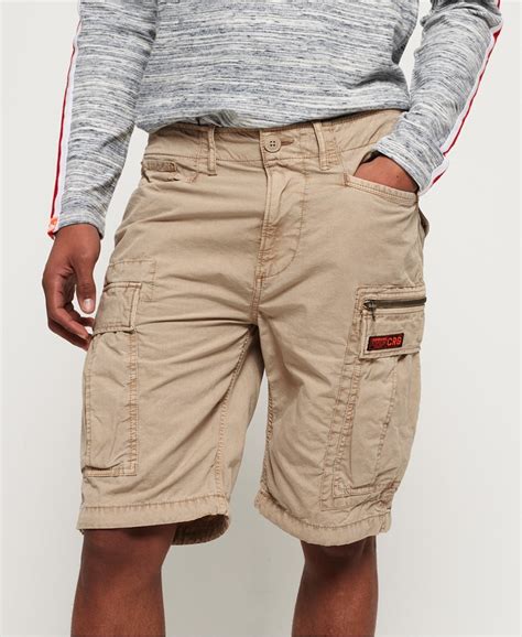 Mens Parachute Cargo Shorts In Sand Ripstop Superdry Ca En