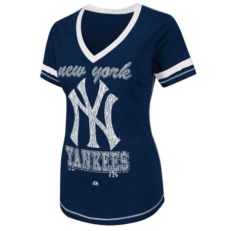 Majestic New York Yankees Bling Beauty Womens T Shirt In Blue Lyst