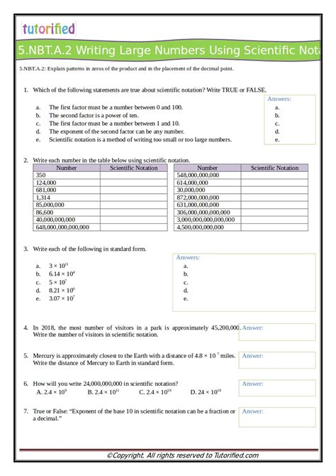 5th Grade Common Core Math Worksheets