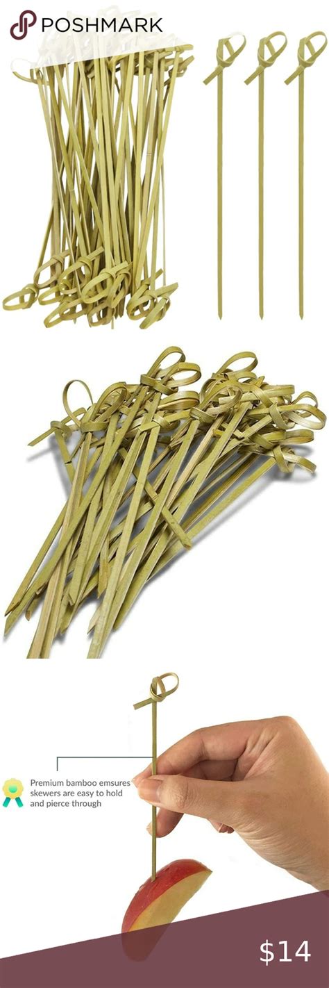 Bamboo Cocktail Picks 4 7 300 Ct Bamboo Knot Skewers Looped Knot