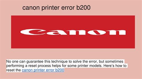 Ppt Canon B200 Error Powerpoint Presentation Free Download Id11480289