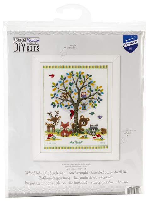 Vervaco Counted Cross Stitch Kit X In The Woods Record On Aida