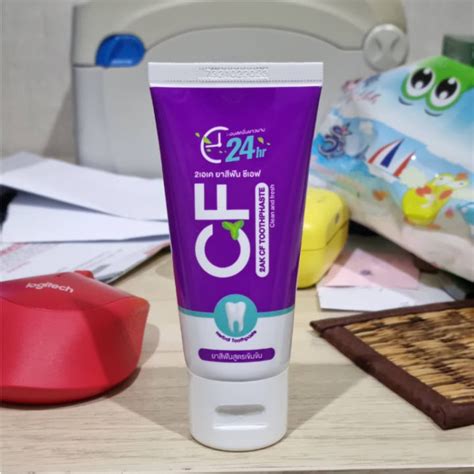 ส่งฟรี ของแท้100 ยาสีฟันcf แก้ปวดฟัน ฟันโยก หินปูน เหงือกบวม ยาสีฟันสีม่วง Cfยาสีฟัน Th