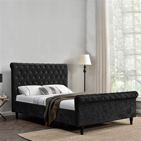 Will Soon Furniture Stylish Chesterfield Sleigh Design Upholstered