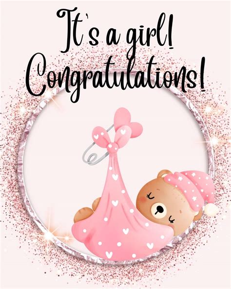 girl congratulations printable  baby card baby shower gift