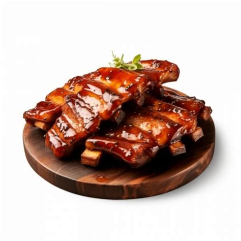 Premium Photo Pork Ribs Grilled With Bbq Sauce On Hot Plate Realistic