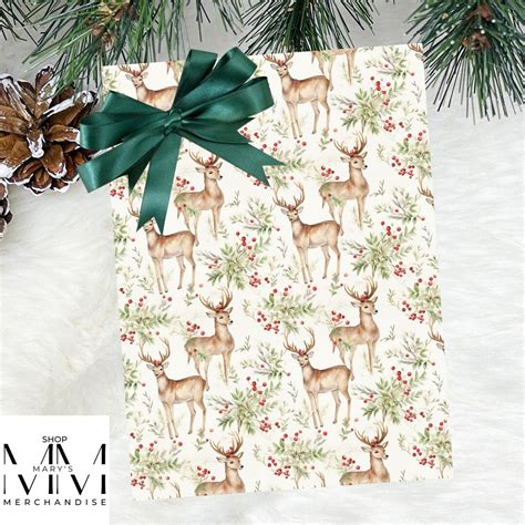 Wrapping Paper Reindeer Gift Wrap Christmas Wrapping Paper Roll