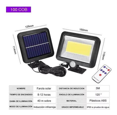 Lampara Solar Led De Pared Recargable Para Exterior Jardín MercadoLibre