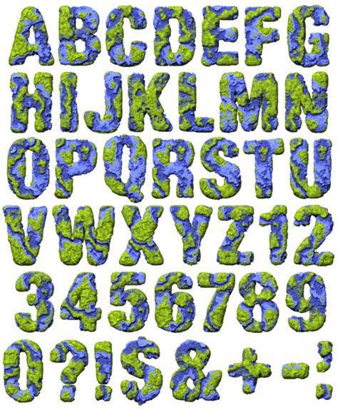 Geo Font Green Planet Alphabet