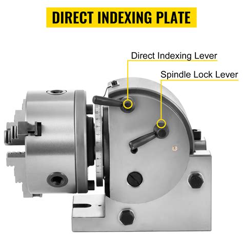 Vevor Dividing Head Bs Inch Jaw Chuck Dividing Head Set Precision