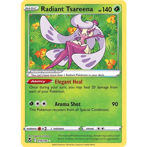 Radiant Tsareena 016 195 Radiant Rare Sword Shield Silver