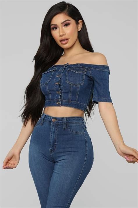 Shein Puff Sleeve Button Front Bustier Crop Denim Top Artofit