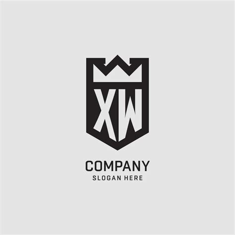 Initial XW Logo Shield Shape Creative Esport Logo Design 25758934