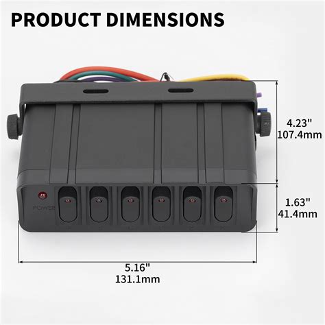 12 24V 20A SPST ON OFF 6 Gang Rocker Switch Box Panel With Dot LED DAIER