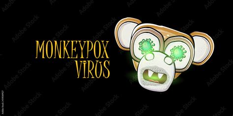 Funny Monkeypox Virus Horizontal Banner For Awareness And Alert Against