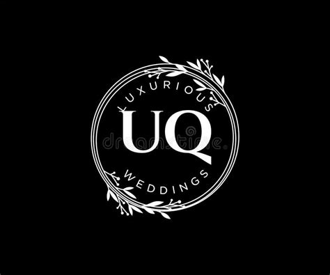 Uq Initials Letter Wedding Monogram Logos Template Hand Drawn Modern