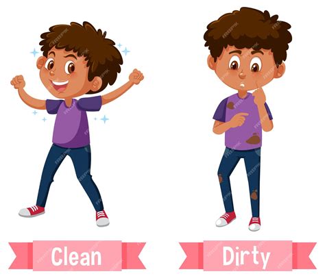 premium vector  english words clean  dirty