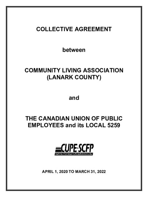 Fillable Online Sp Ltc Gov On Casitesmolcollective Agreement Between