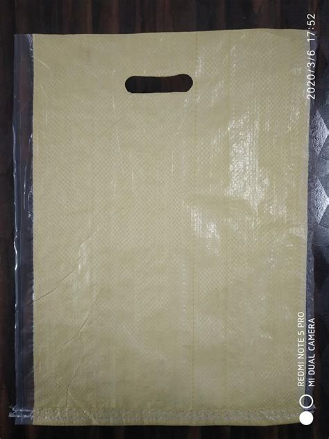 Hdpe Cream Colour Pp Woven D Cut Bag X For Shopping Capacity