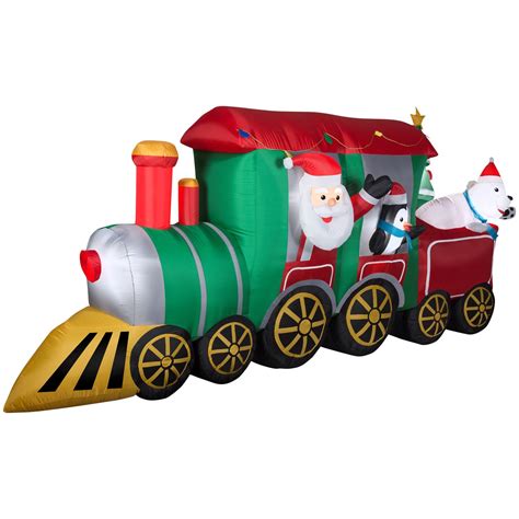 Tis Your Season | 12 Ft Wide Santa & Friends Train Christmas Inflatable