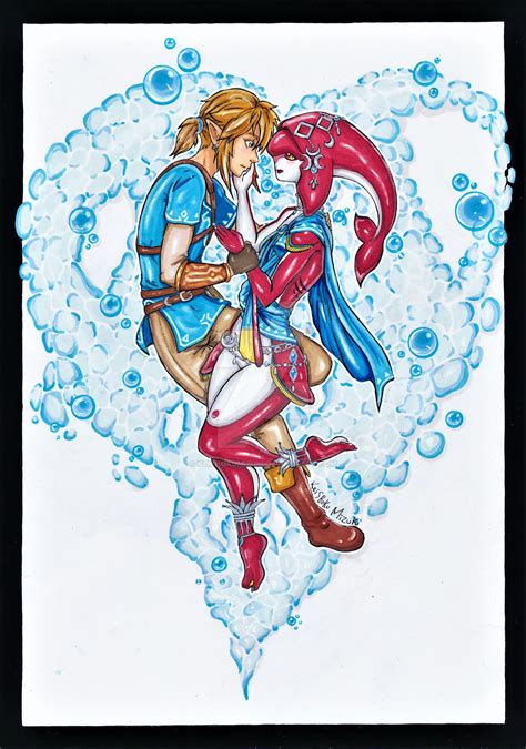 Zelda Breath Of The Wild Fanart Link X Mipha By Keishokumizuki On