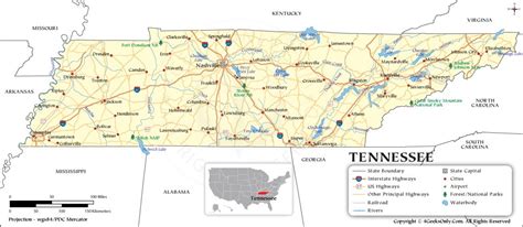 Tennessee Capital Map Population History Facts 40 Off