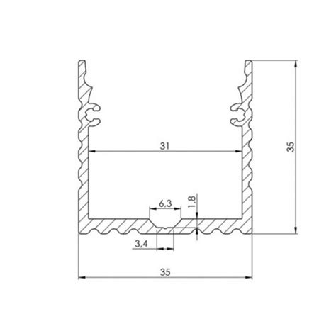 Powerline Aluminiumprofiel Voor Ledstrip Breedte Mm Geanodiseerd