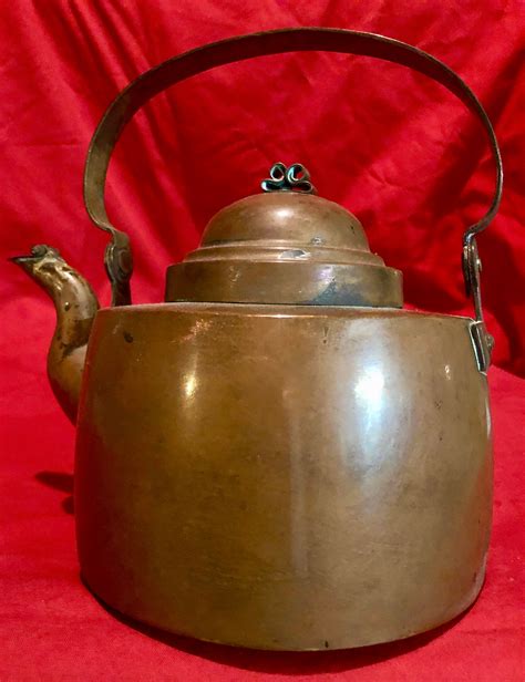 Antique Copper Tea Kettle Handmade Circa 1902