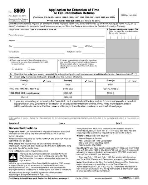 8809 Fillable Form - Printable Forms Free Online