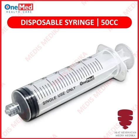 Jual Syringe 50cc Luer Lock Onemed Spet Spuit Suntikan Suntik Lubang