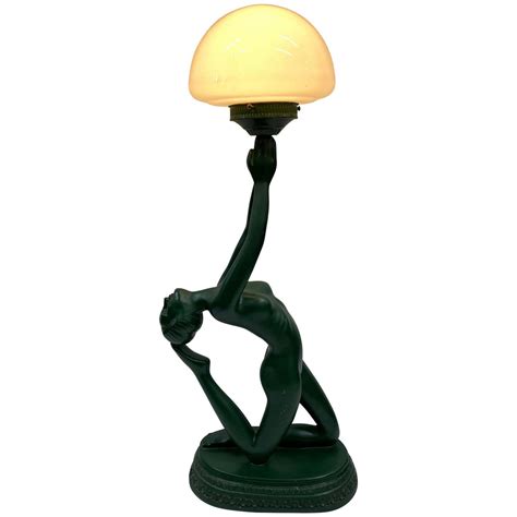 Vintage Art Deco Naked Woman Holding Globe Table Lamp At 1stdibs Naked Lady Lamp Art Deco