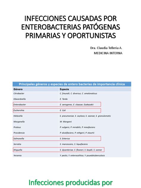 Entero Bacterias Patógenas Características Clínicas E Importancia Epidemiológica De Las